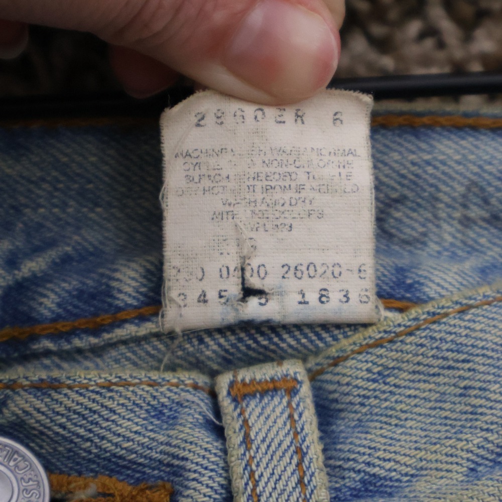 Vintage 2000 Levis 505 Regular Fit Denim Shorts Size 31 Light Wash Distressed - Picture 6 of 16